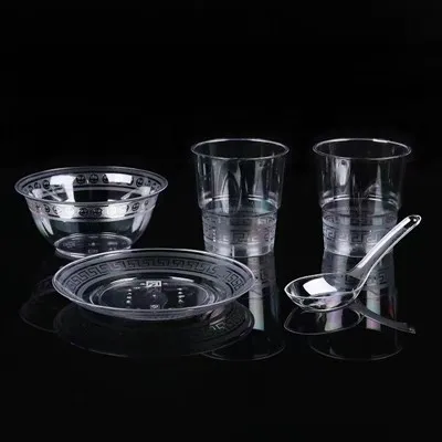 Restoranlar İçin Dört Parça Tek Kullanımlık Kristal Sofra Takımı